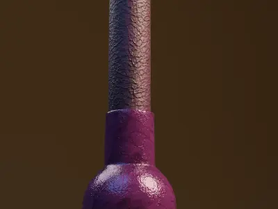 War hammer with a heavy stone hammerhead Free low-poly 3D model