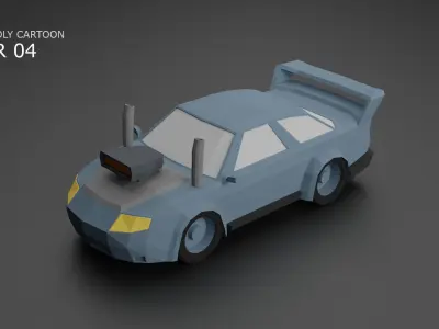Low Poly Cartoon Vehicle Pack Low-poly 3D model