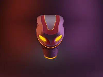 Helm3 helmet with glowing eyes Free 3D model