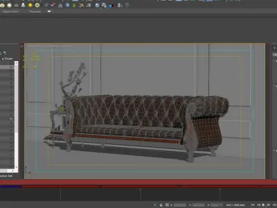 cabinet cabinet wardrobe sofa bed table bookshelve 3D model