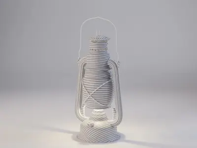 Old Pressure Kerosene Lamp Low-poly 3D model