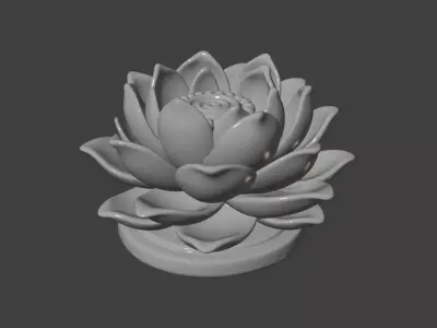 Elegant Lotus Flower Decorative Ornament 3D Print Model 3D print model