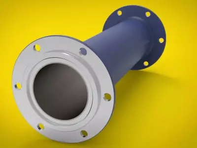 Welded tube with flange 3D model