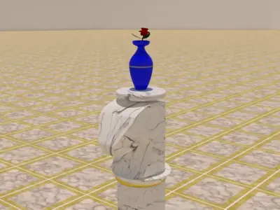 The Iconic Horse Table With Flower Vase 3D model