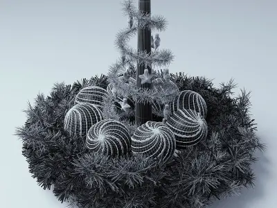 Christmas Silver Wreath 3D model
