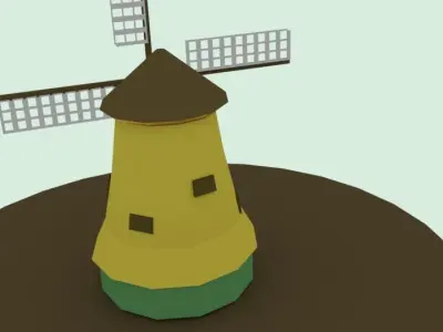 Wind mill Low-poly 3D model