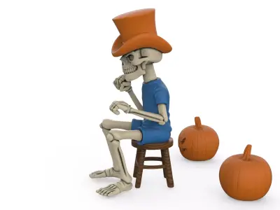 3D Printable Driver Skeleton Figurine Collectible STL Model  3D print model