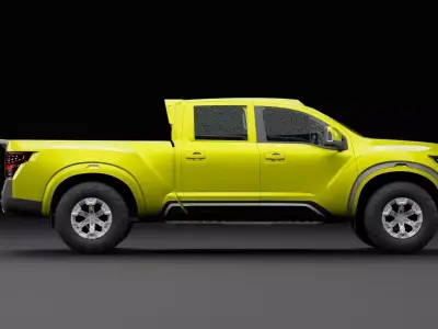 Nissan 4x4 Car Metallic Yellow Dark Low-poly 3D model