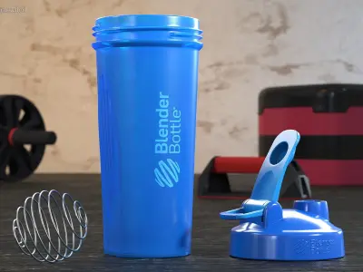 BlenderBottle Classic Bottle with Protein Cyan 3D model