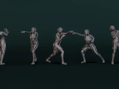 Boxer Woman Set01 3D model