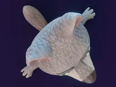 Cartoon Wolf Rigged 3D Model Low-poly 3D model