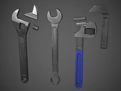 Wrench Pack  Low-poly 3D model