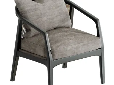 Audra Rattan Back Chair 3D model