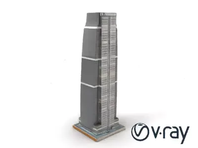 Futuristic Skyscraper with Neon Accents model pack Low-poly 3D model