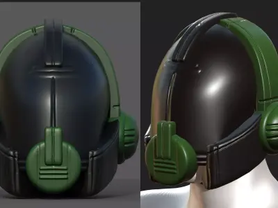 Helmet plastic mask protection pollution ball shaped Low-poly 3D model