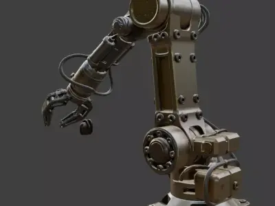Industrial Robotic Arm PBR 3D Model High Detail 3D model