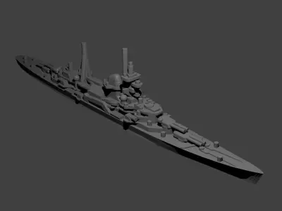 German Miniature WWII Warship Collection 3D print model