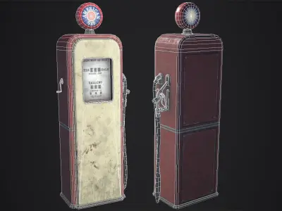 Gas Pump Low-poly 3D model shop