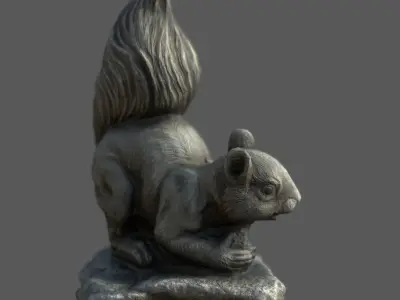Stone Squirrel Low-poly 3D model