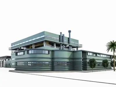 Industrial Building 02 Low-poly 3D model