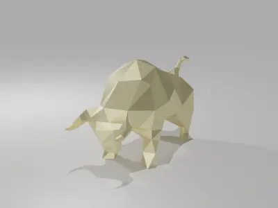 Bull 3D - LOW POLY polygonal Low-poly 3D model