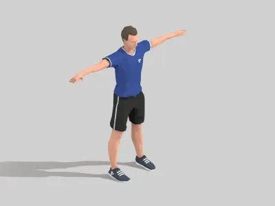 Twist Slope  Exercise Man Animation Low-poly 3D model
