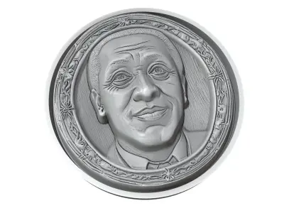 Pele Footballer Medallion 3D print model