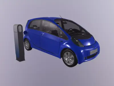 Electric Car Low-poly 3D model by CGSTALL