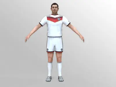 German Soccer Player Rigged Character  Low-poly 3D model