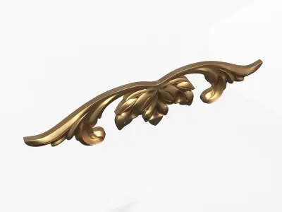 Carved Plaster Molding Decoration 02 Low-poly 3D model