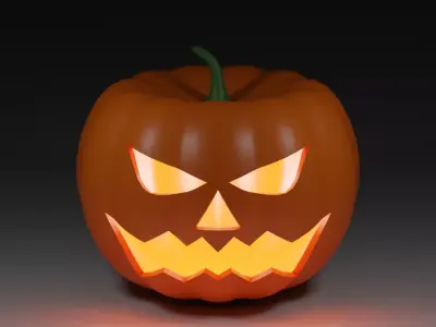 Cartoon Halloween Pumpkin 3D model