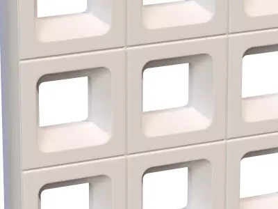 Brick Roster partitions wall 03 Low-poly 3D model