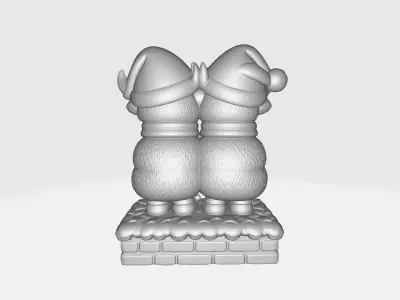 Highland Cow Couple 2026 Kawaii Bull Statue Christmas New Year  3D print model