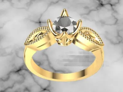 Engagement ring Free 3D print model 3