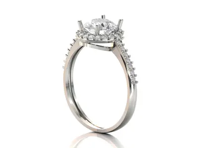 STL 3DM Print Ready Women Diamond Ring Lightweight Printable  3D print model 98