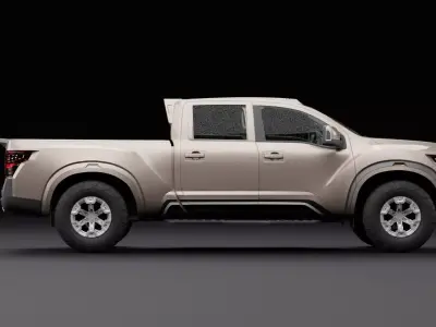 Nissan 4x4 Car Metallic Toupee Low-poly 3D model