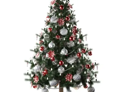 Christmas winter decoration set 3D model