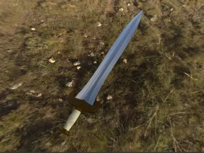 Greek Hoplite Shield and Xiphos Sword 3D model
