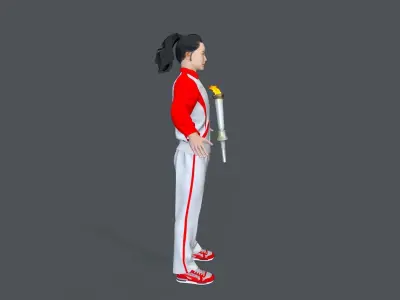 sporter women Low-poly 3D model