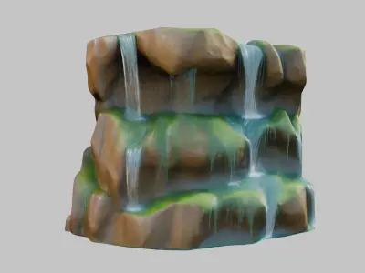 Stylized Low Poly Medieval Fountain Low-poly 3D model