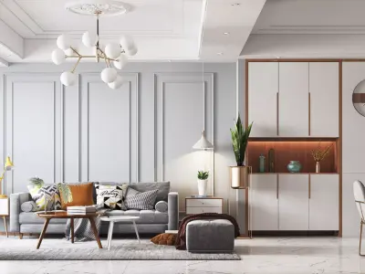 Luxury living room interior 3D model