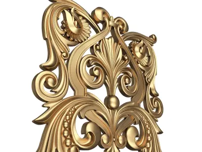 Carved Plaster Molding Decoration 018 Low-poly 3D model