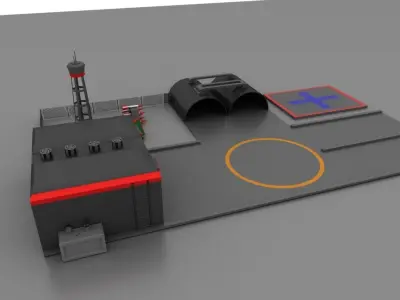 AIRPORT in COMMAND CONQUARE Free low-poly 3D model