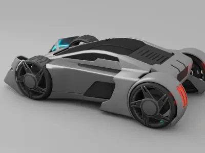 sci-fi car  3D model by BlenderZone