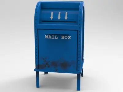 Game Ready MailBox PBR mail box Free low-poly 3D model