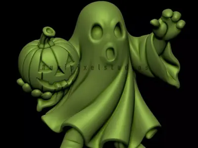 Spooky Ghost 3D Halloween STL 3D print model