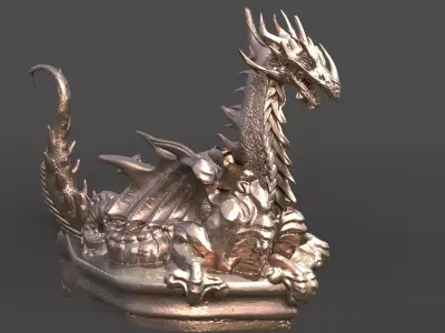 Dragon statue Fantasy Viking 3D model