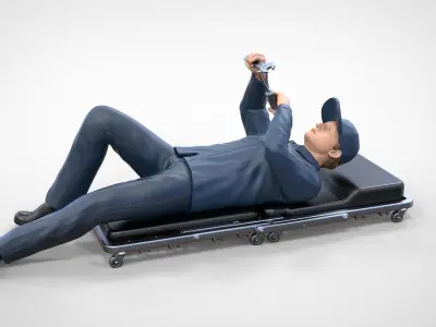 N10 Mechanic on the roller creeper seat 3D print model