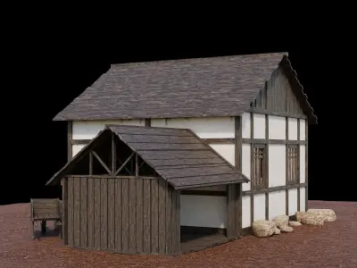 Medieval Village Asset 13 - 4K Textures Game Ready Low-poly 3D model
