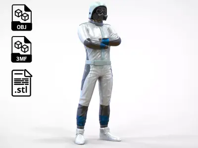 N5 Race Driver with NHRA Racing Helmet 3D print model